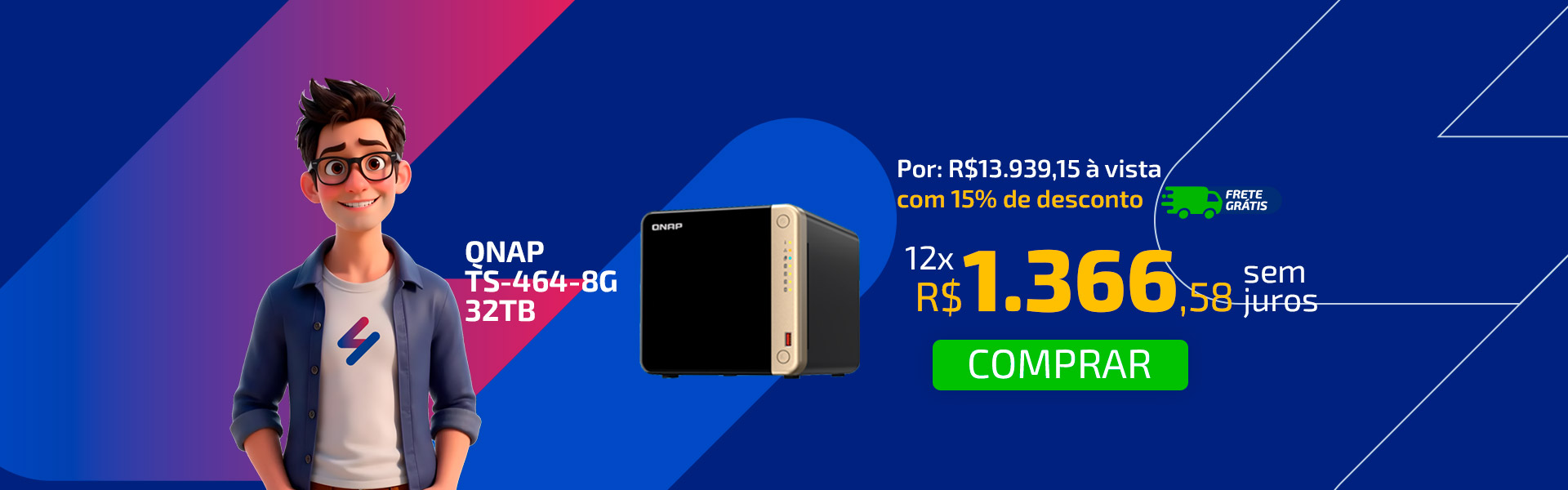 Servidor NAS Qnap TS-464-8G - 32TB