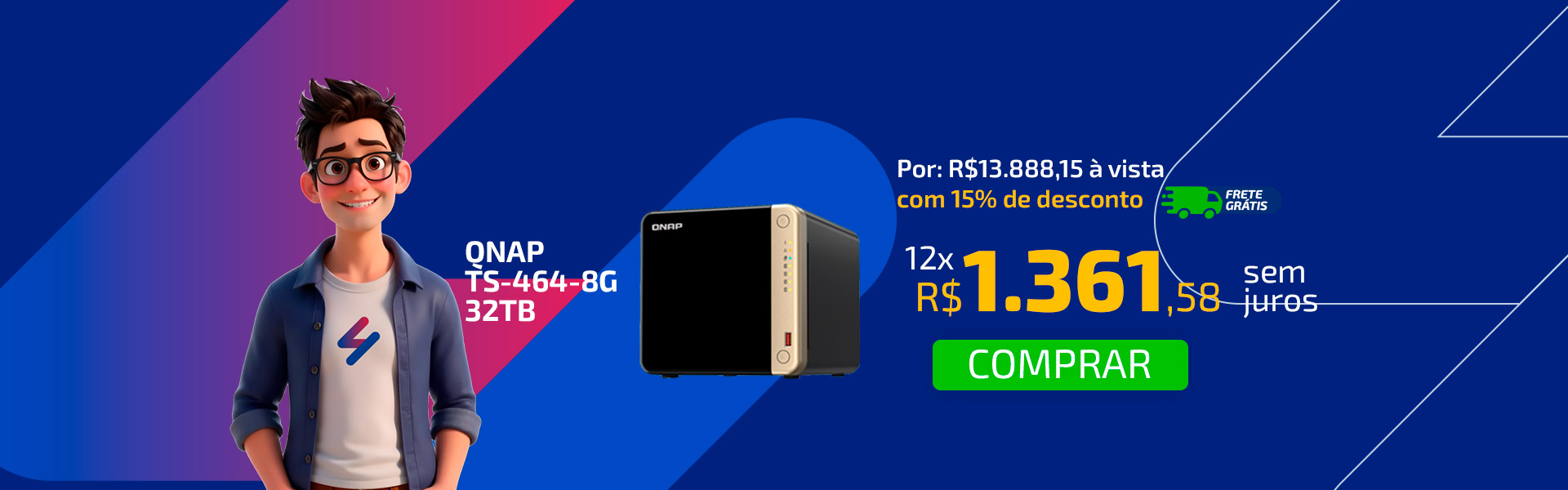 Servidor NAS Qnap TS-464-8G - 32TB