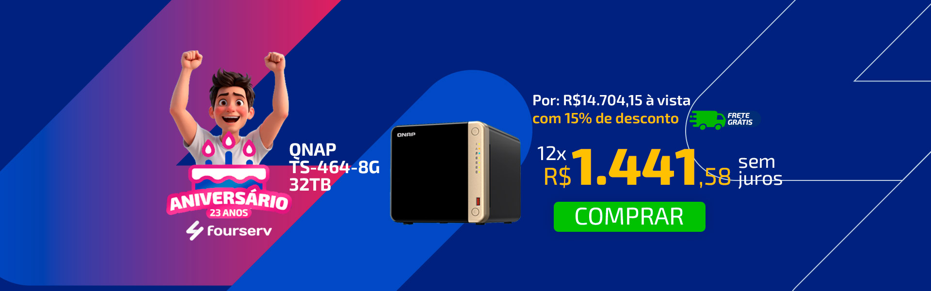 Servidor NAS Qnap TS-464-8G - 32TB