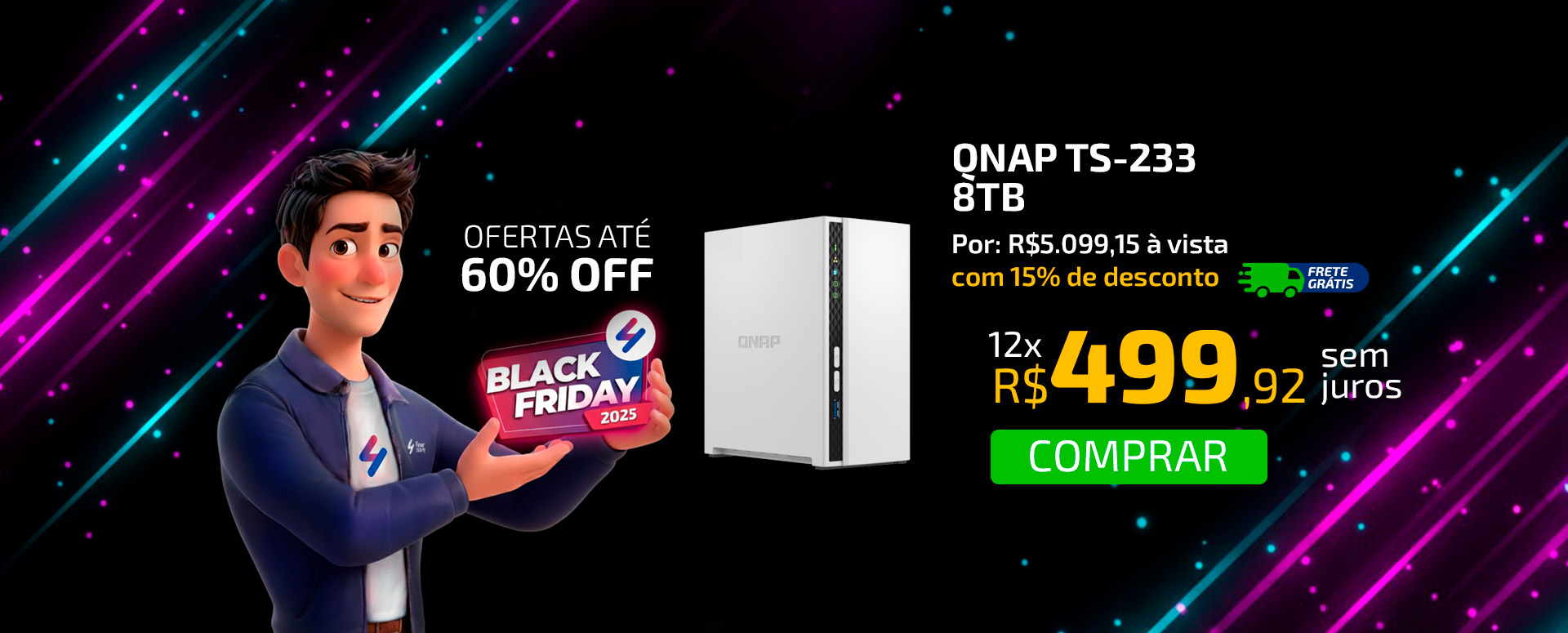 Servidor NAS Qnap TS-233 8TB