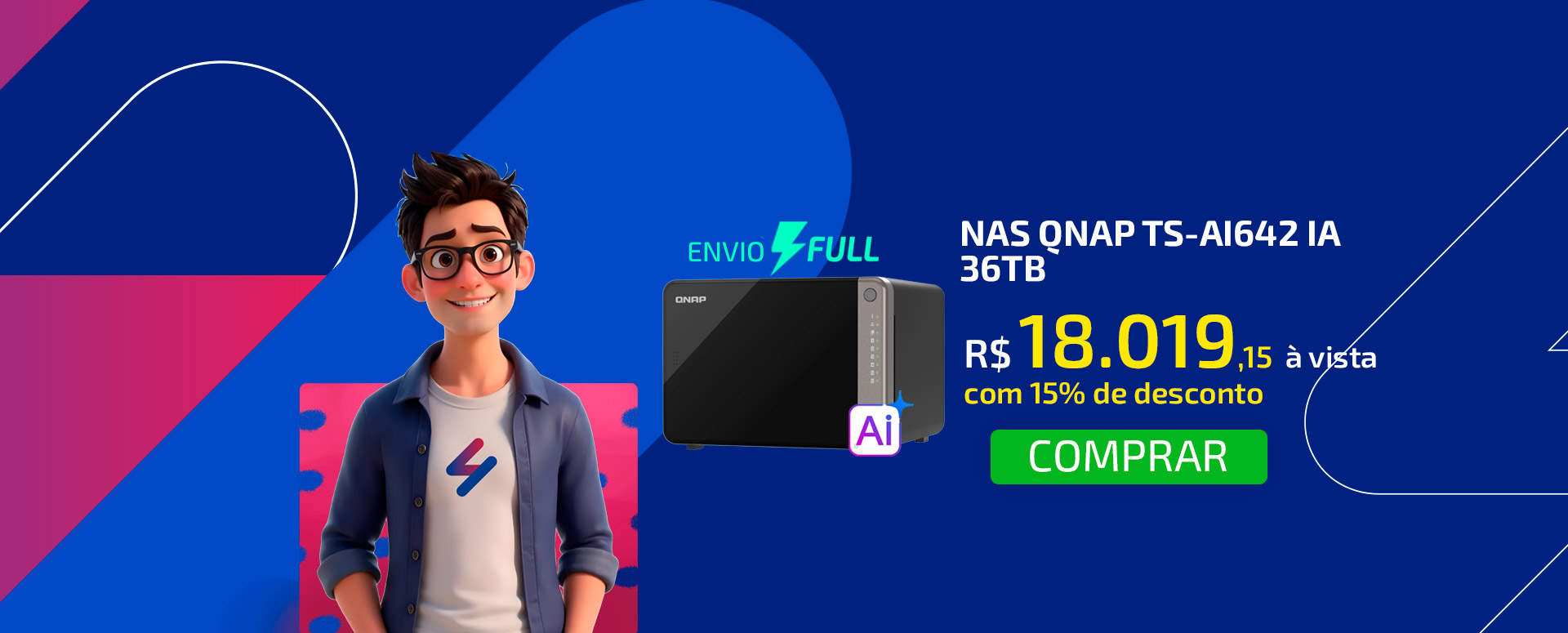 Servidor NAS Qnap TS-AI642 IA - 36TB