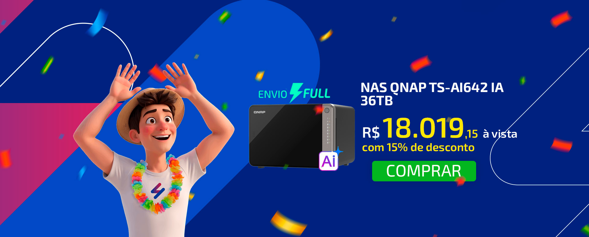 Servidor NAS Qnap TS-AI642 IA - 36TB