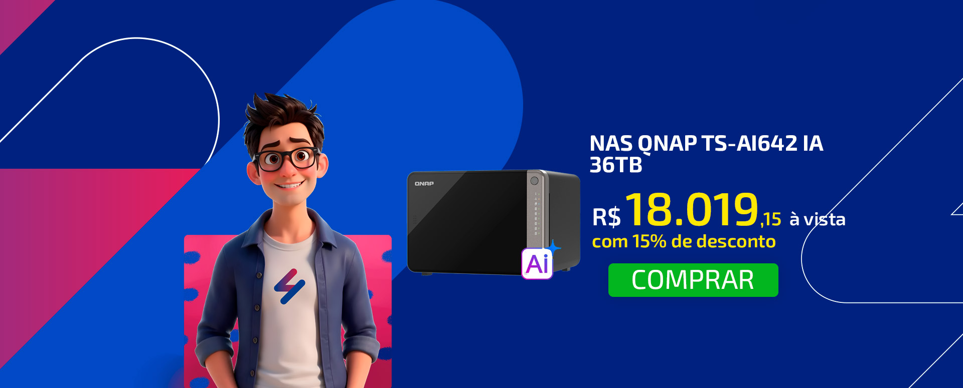 Servidor NAS Qnap TS-AI642 IA - 36TB