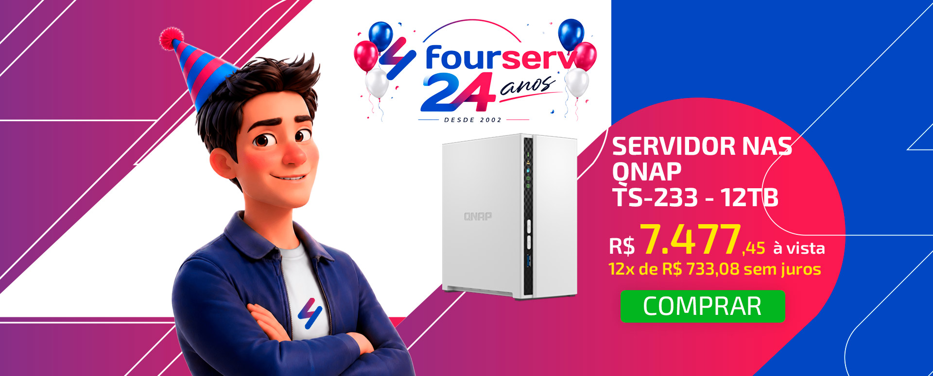 NAS Qnap TS-233 - 12TB