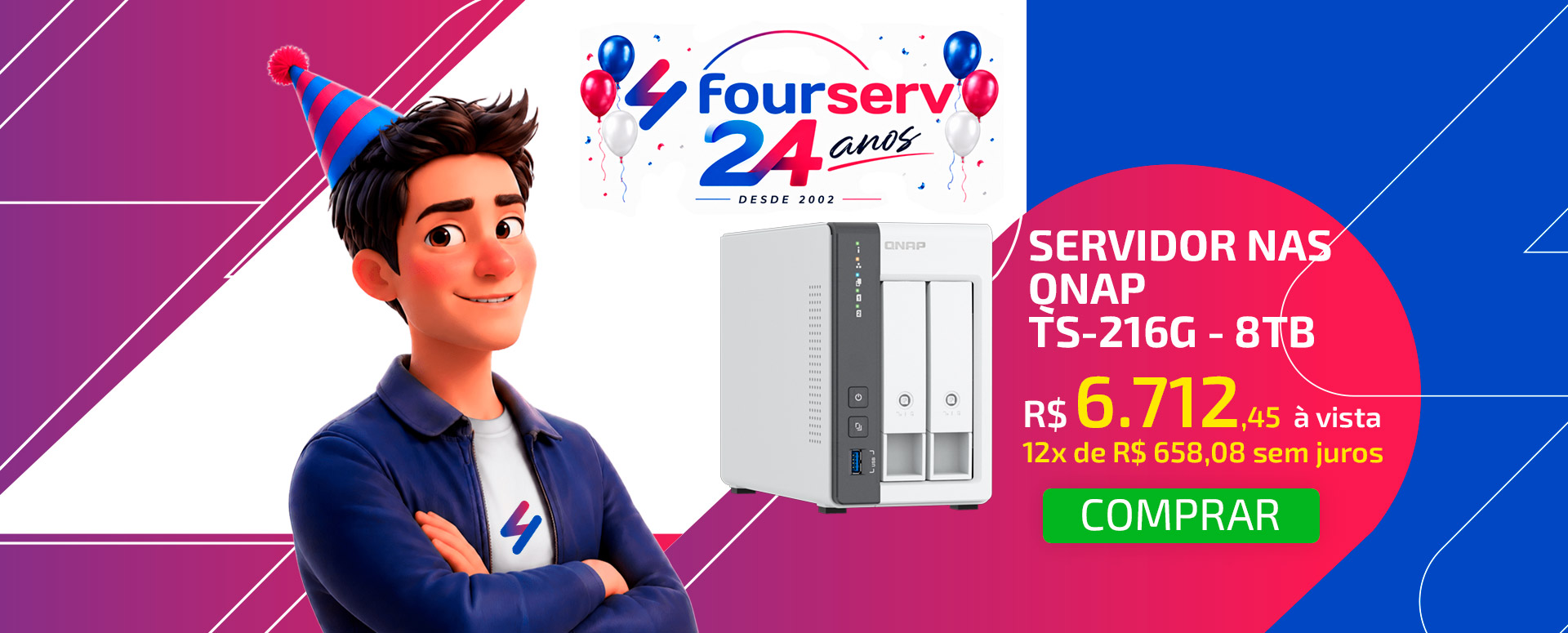 NAS Qnap TS-216G - 8TB