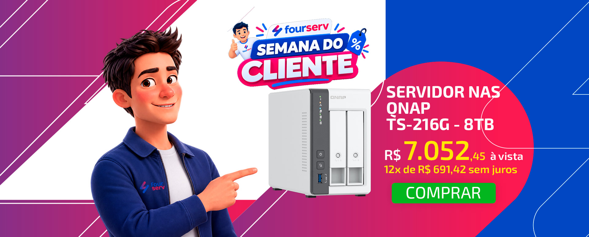 NAS Qnap TS-216G - 8TB
