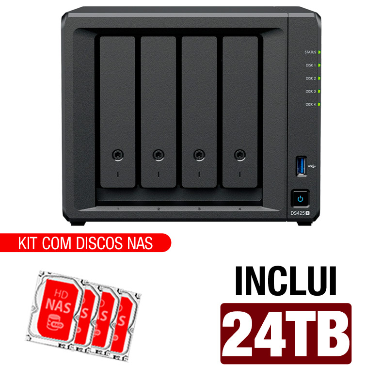 ■新品同様■Synology■DS425+■NAS■最新2025年モデル Servidor NAS Synology DS425+ 24TB - Quad-Core 2.0 Ghz - 2GB RAM