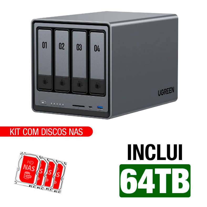 Servidor NAS UGREEN DXP4800 PLUS - 64TB - 5-core 4.4 GHz - 8GB RAM