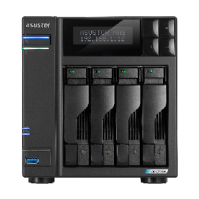 Servidor NAS Asustor AS6704T 72TB - Intel Quad-Core 2.0 GHz - 4GB DDR4 - 2x 2.5GbE  - Inclui 4 HDs IRON PRO de 18TB