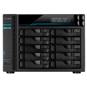 Servidor NAS Asustor AS7110T 160TB - Intel Quad-Core 3.4 GHz - 8GB DDR4 - 1x 10GbE - 3x 2.5GbE - Inclui 10 HDs NAS de 16TB