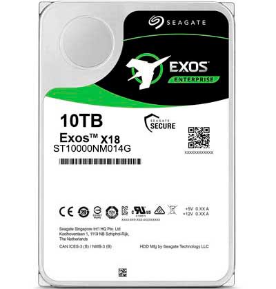 HD Interno Seagate - EXOS X18- 10TB - SAS 12GB/S - 7200RPM - 256 MB - MPN: ST10000NM013G