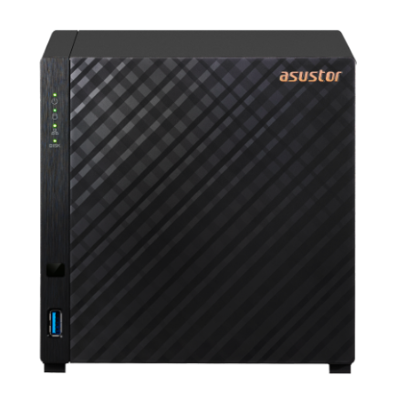Servidor NAS Asustor AS1104T - 32TB - CPU Quad-Core 1.4GHz - 1GB RAM - 2,5 Gigabit - Transcodificação 4K - Inclui 4 HDs NAS de 8TB