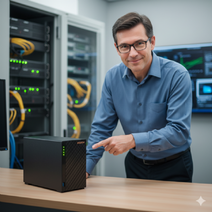 Servidor Nas Asustor AS1102TL - 16TB - Quad-Core 1.7 Ghz - 1GB RAM - 1x 1 Gigabit - Inclui 2 HDs NAS de 8TB