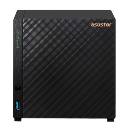 Servidor NAS Asustor AS1104T - 16TB - CPU Quad-Core 1.4GHz - 1GB RAM - 2,5 Gigabit - Transcodificação 4K - Inclui 4 HDs NAS de 4TB