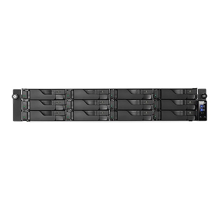 Servidor NAS Asustor AS6512RD - 144TB - Intel Quad-Core 2,1 GHz - 8GB DDR4 - 2x 2,5 GbE - Inclui 12 HDs NAS de 12TB