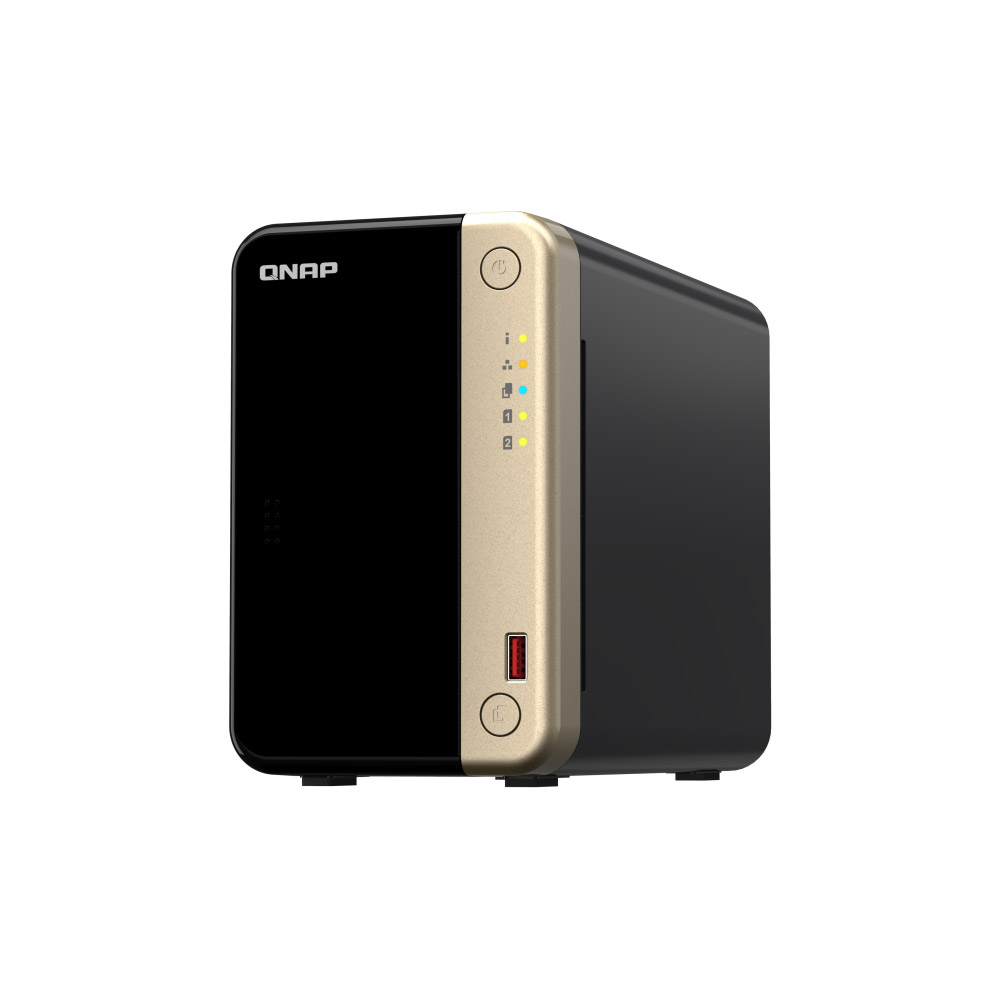 Servidor NAS Qnap TS-264-8G - 4TB - CPU Quad-Core 2,9 GHz - 8GB RAM - 2x 2.5GbE - Inclui 2 HDs NAS de 2TB