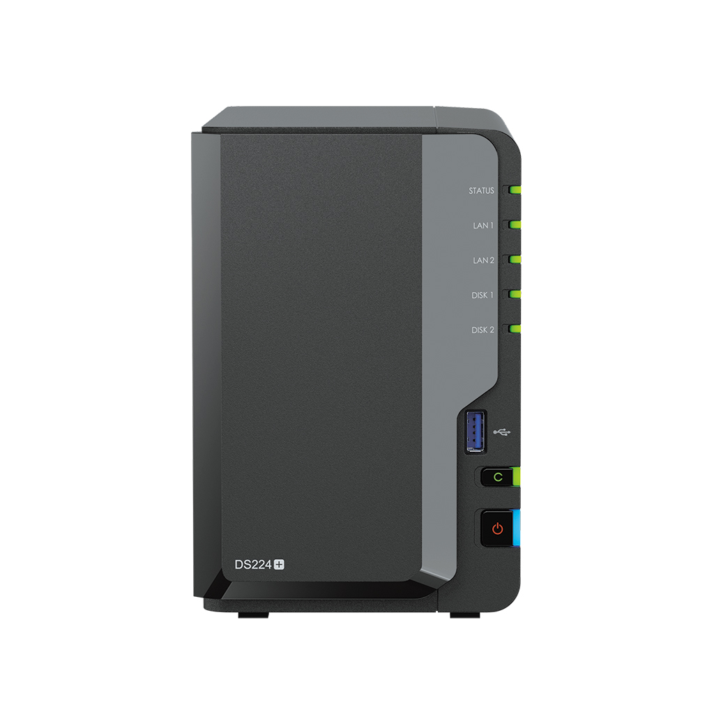 Servidor NAS Synology DS224+ - 4TB - Quad-Core 2.0 Ghz - 2GB RAM - 2x