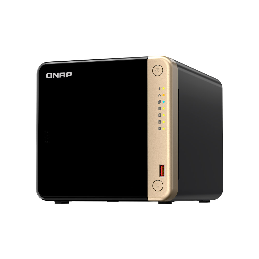 Servidor NAS Qnap TS-464-8G - 56TB - Quad-Core 2,9 GHz - 8GB RAM - 2x 2.5 Gigabit - Inclui 4 HDs NAS de 14TB