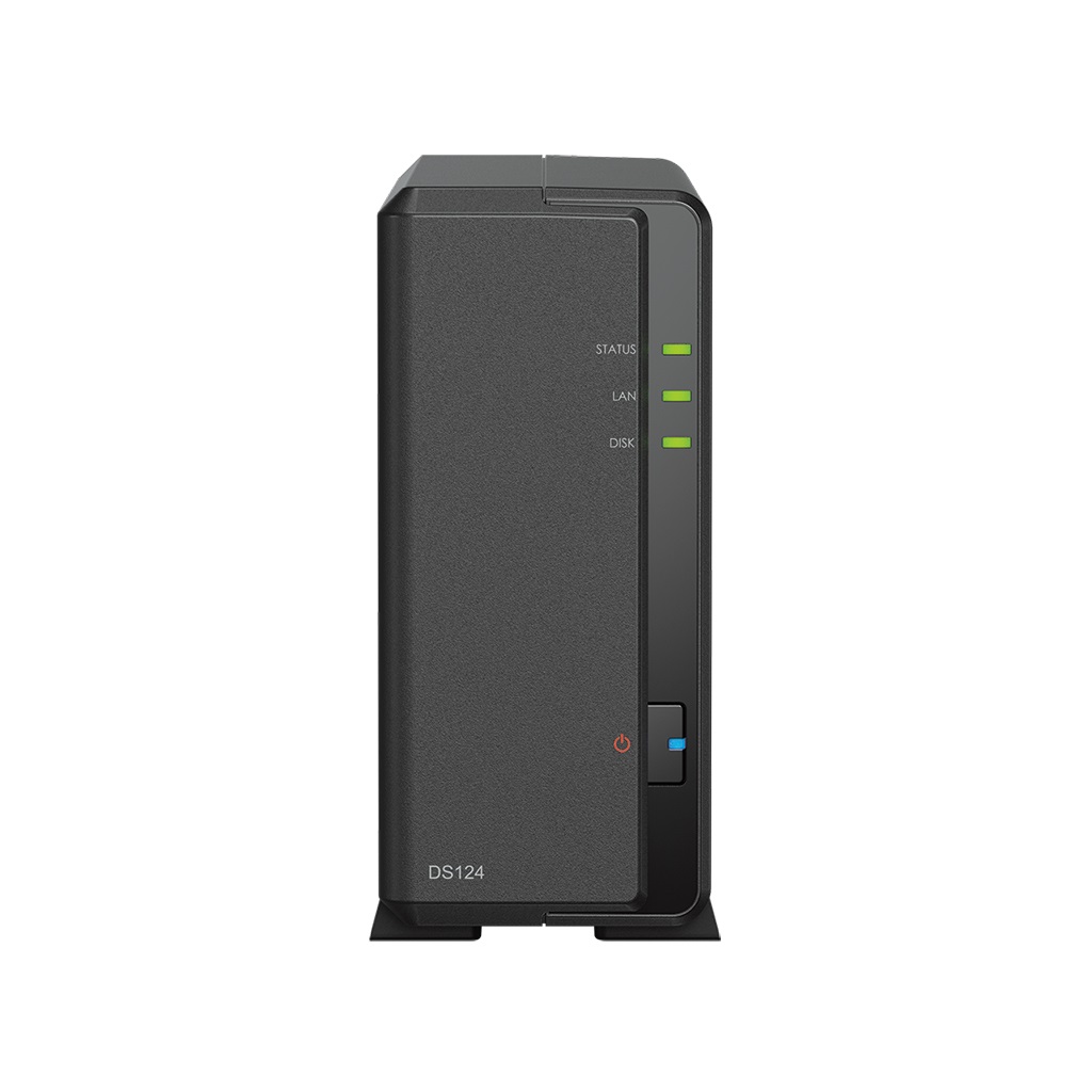 Servidor NAS Synology DS124 - 6TB - Quad-Core 1.7 Ghz - 1GB RAM - 1x 1Gbe - Inclui 1 HD NAS de 6TB